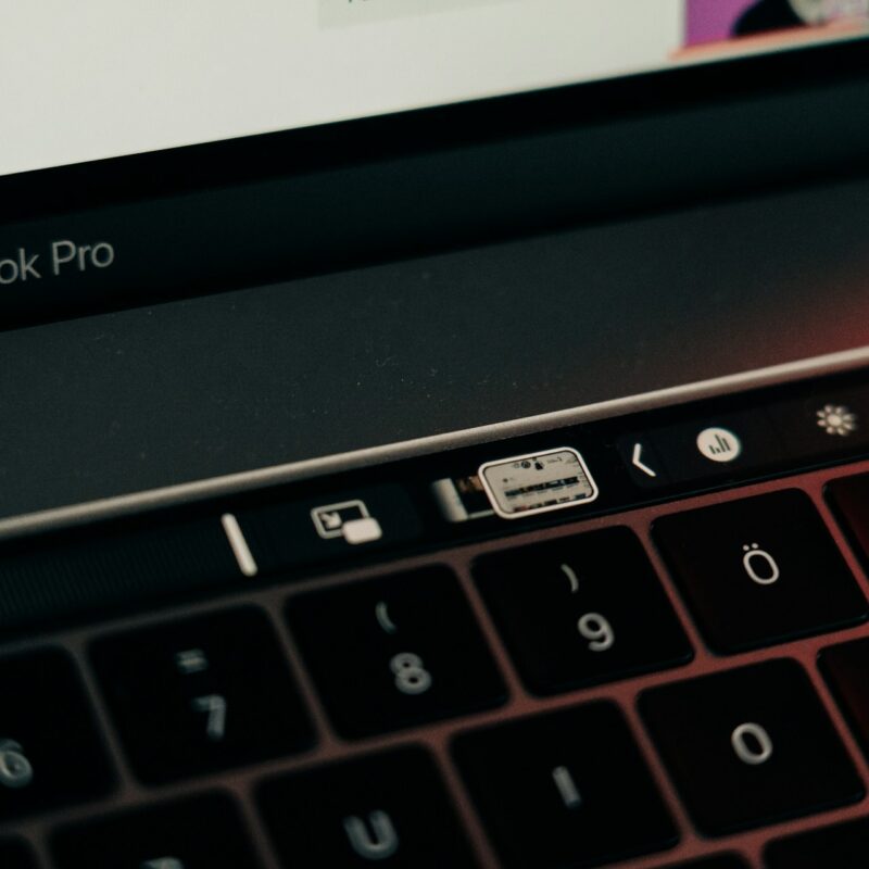 Keyboard of silver Macbook Pro